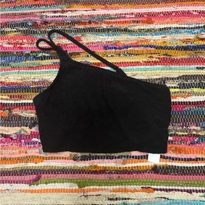 Hollister one shoulder terry cloth cropped top Size S